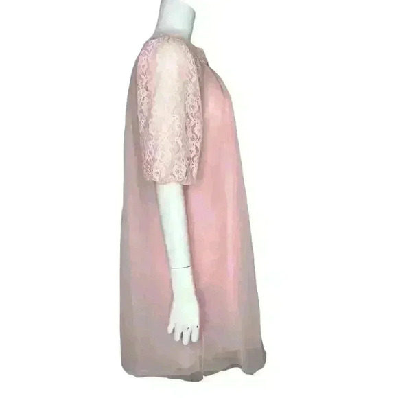 Vintange Pink Sheer Lace Robe Set Two Piece Size Small - Picture 4 of 14